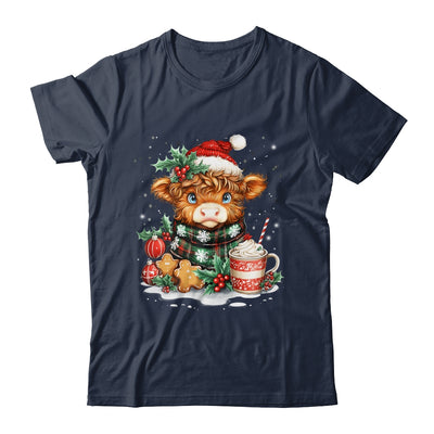 Christmas Highland Cow Cute Cow Lover Santa Hat Xmas Women Shirt & Sweatshirt | siriusteestore