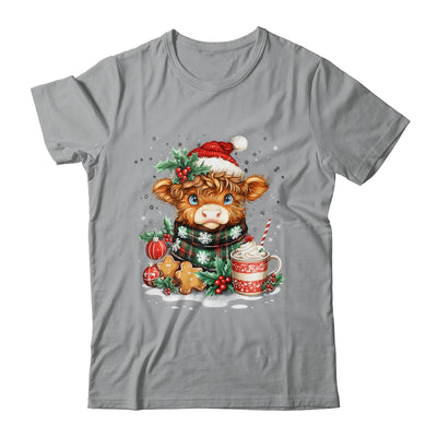 Christmas Highland Cow Cute Cow Lover Santa Hat Xmas Women Shirt & Sweatshirt | siriusteestore
