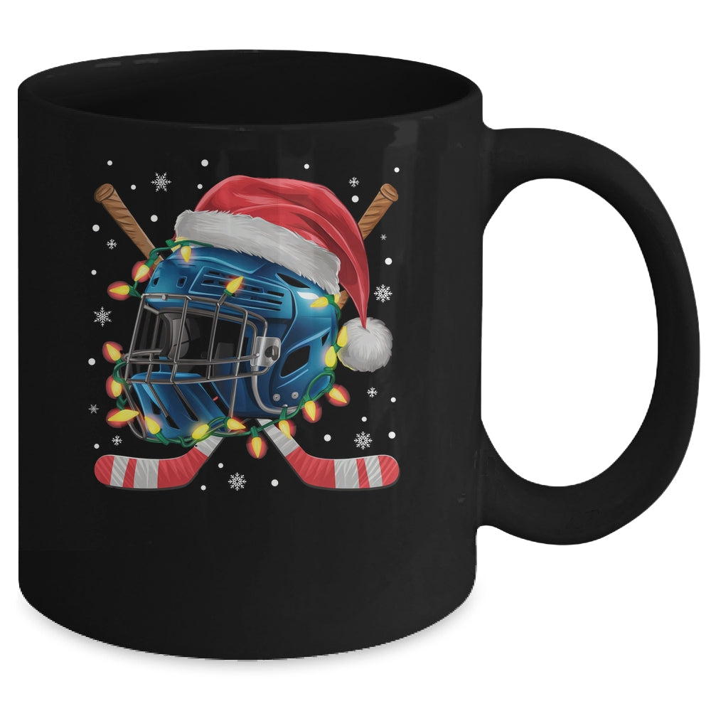 Christmas Ice Hockey Helmet Santa Xmas Men Boys Kids Teen Mug | siriusteestore