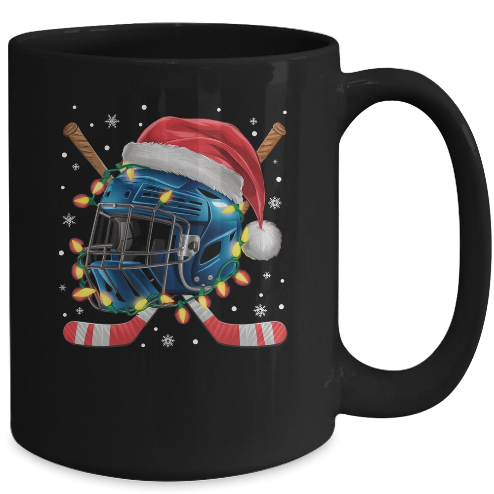 Christmas Ice Hockey Helmet Santa Xmas Men Boys Kids Teen Mug | siriusteestore