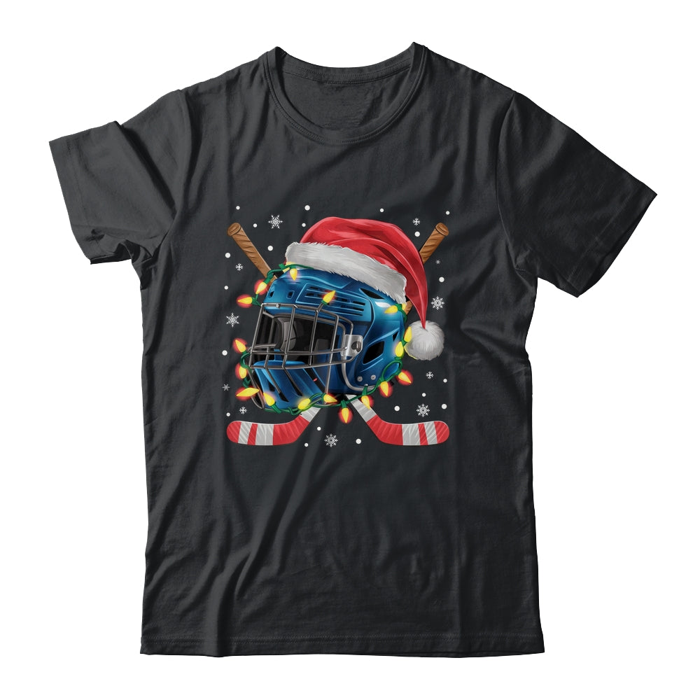 Christmas Ice Hockey Helmet Santa Xmas Men Boys Kids Teen Shirt & Sweatshirt | siriusteestore