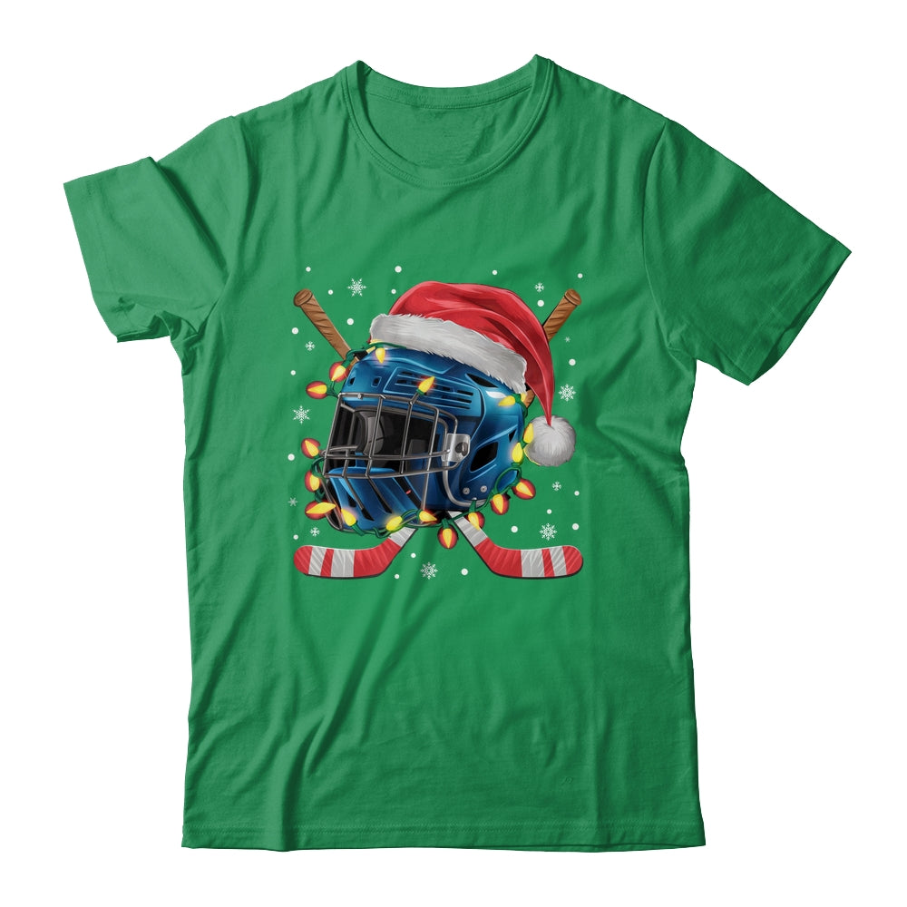 Christmas Ice Hockey Helmet Santa Xmas Men Boys Kids Teen Shirt & Sweatshirt | siriusteestore