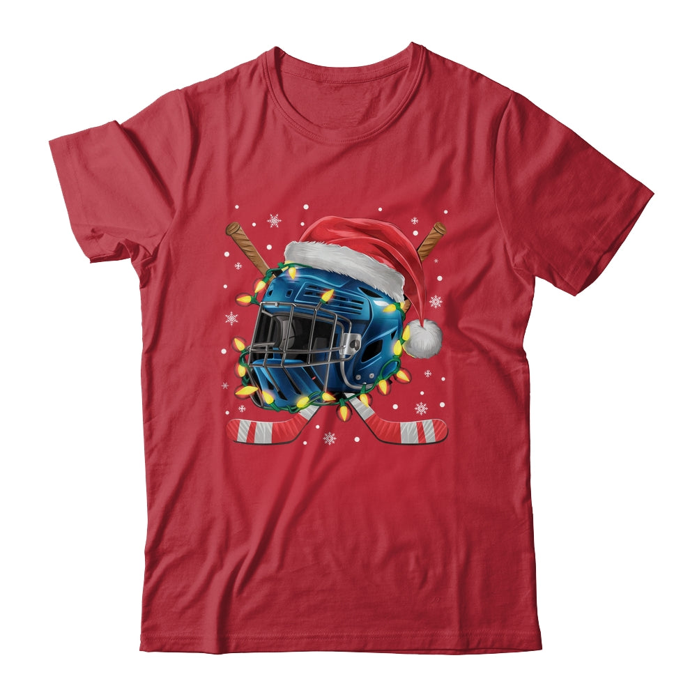 Christmas Ice Hockey Helmet Santa Xmas Men Boys Kids Teen Shirt & Sweatshirt | siriusteestore