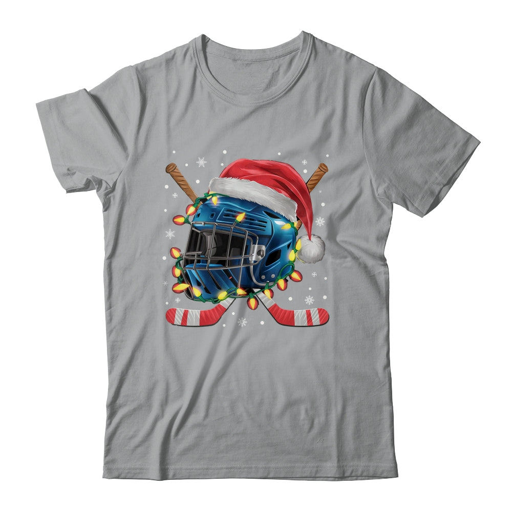 Christmas Ice Hockey Helmet Santa Xmas Men Boys Kids Teen Shirt & Sweatshirt | siriusteestore