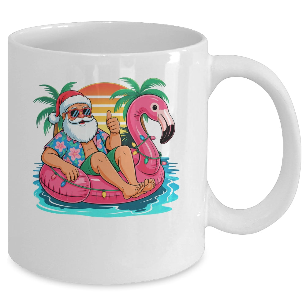 Christmas In July Boys Girls Kids Santa Flamingo Summer Xmas Mug | siriusteestore