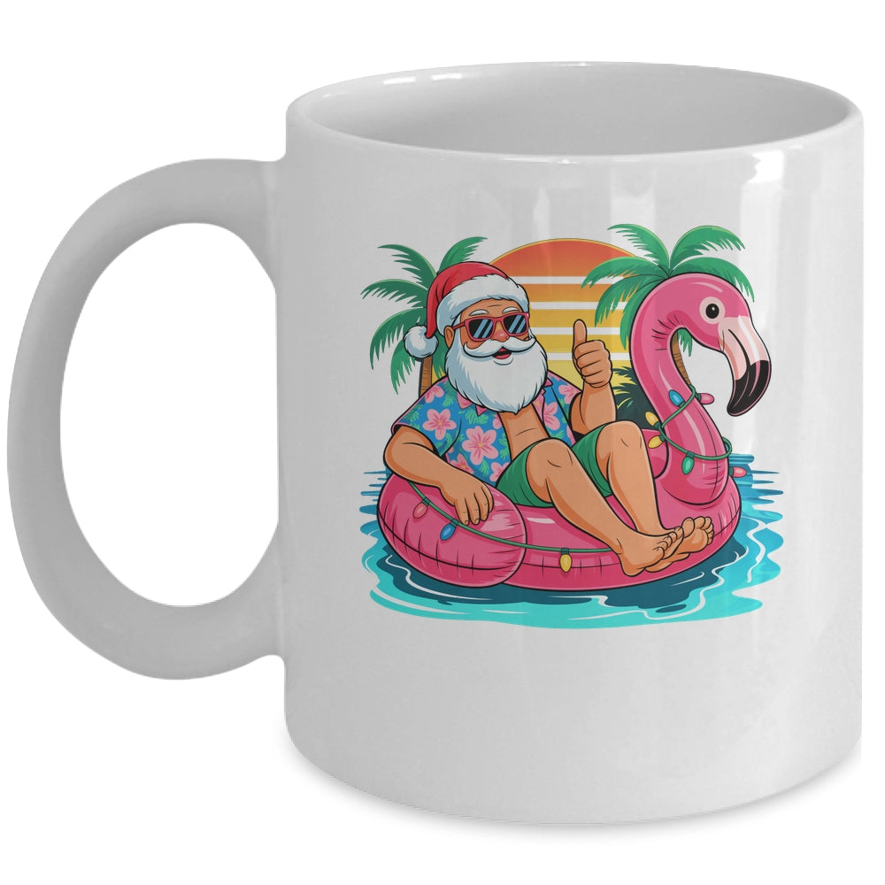 Christmas In July Boys Girls Kids Santa Flamingo Summer Xmas Mug | siriusteestore