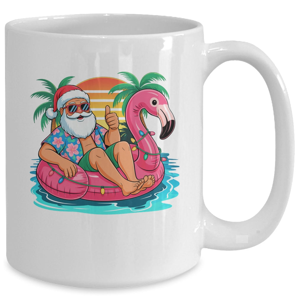 Christmas In July Boys Girls Kids Santa Flamingo Summer Xmas Mug | siriusteestore