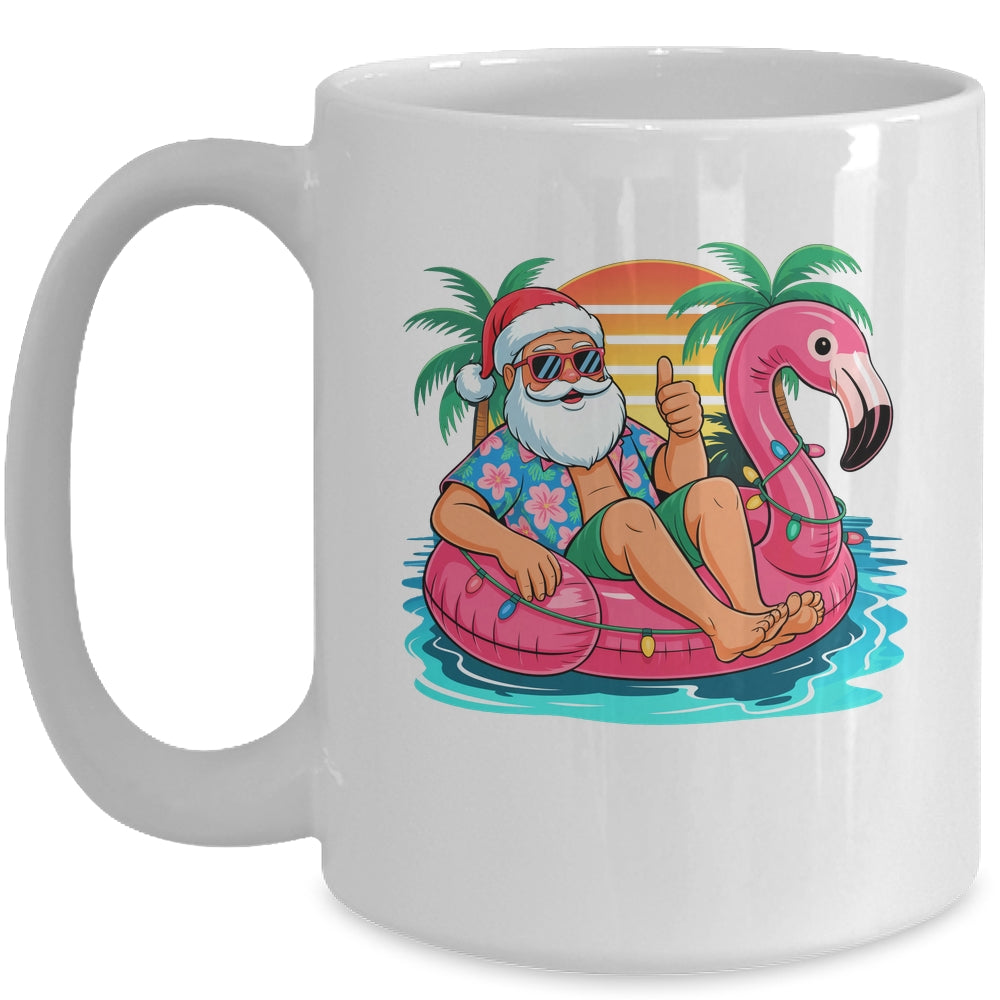Christmas In July Boys Girls Kids Santa Flamingo Summer Xmas Mug | siriusteestore