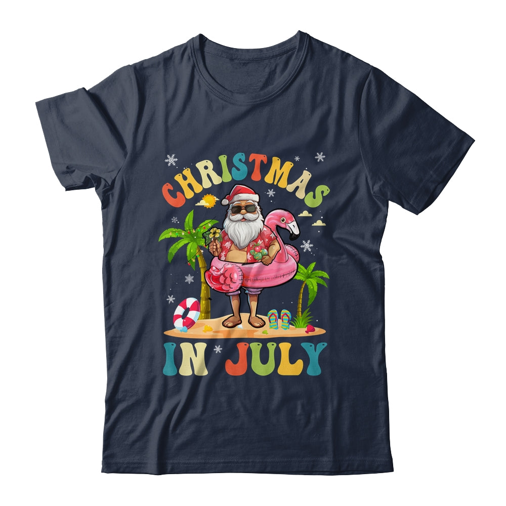 Christmas In July Funny Santa Summer Beach Vacation Trip Shirt & Tank Top | siriusteestore