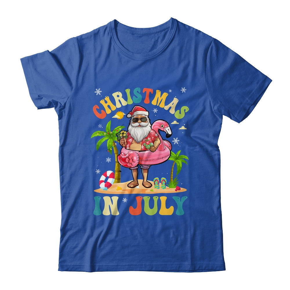 Christmas In July Funny Santa Summer Beach Vacation Trip Shirt & Tank Top | siriusteestore