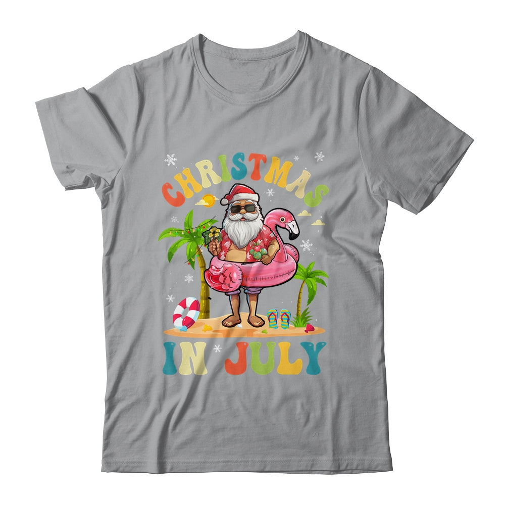 Christmas In July Funny Santa Summer Beach Vacation Trip Shirt & Tank Top | siriusteestore