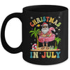 Christmas In July Funny Santa Summer Beach Vacation Trip Mug | siriusteestore