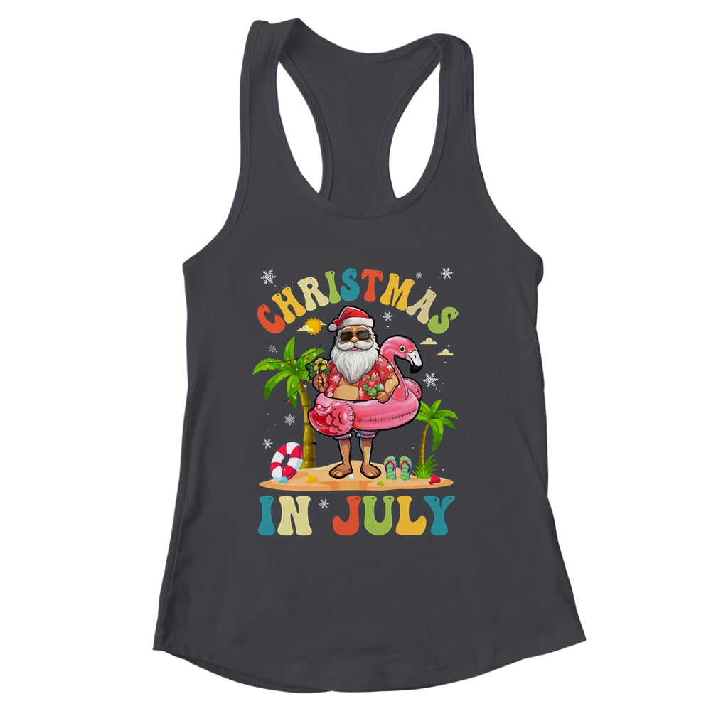 Christmas In July Funny Santa Summer Beach Vacation Trip Shirt & Tank Top | siriusteestore