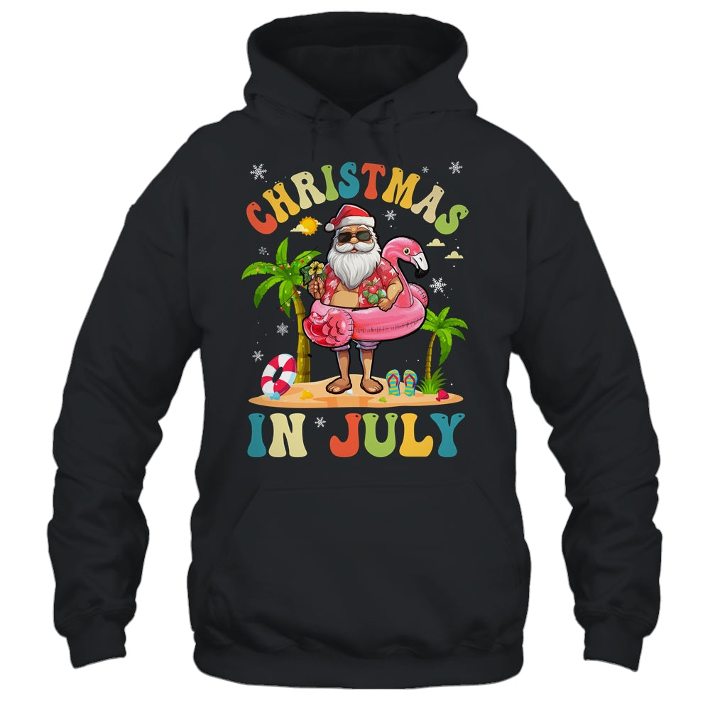 Christmas In July Funny Santa Summer Beach Vacation Trip Shirt & Tank Top | siriusteestore