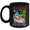 Christmas In July Palm Tree Beach Hawaii Summer Santa Mens Mug | siriusteestore