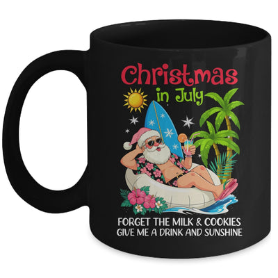 Christmas In July Palm Tree Beach Hawaii Summer Santa Mens Mug | siriusteestore