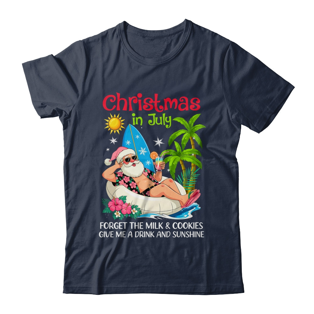 Christmas In July Palm Tree Beach Hawaii Summer Santa Mens Shirt & Tank Top | siriusteestore