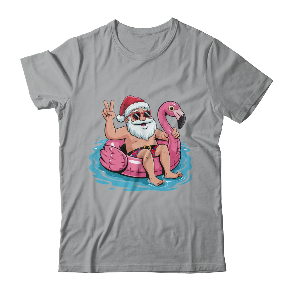 Christmas In July Santa Flamingo Summer Xmas Boys Kids Shirt & Tank Top | siriusteestore