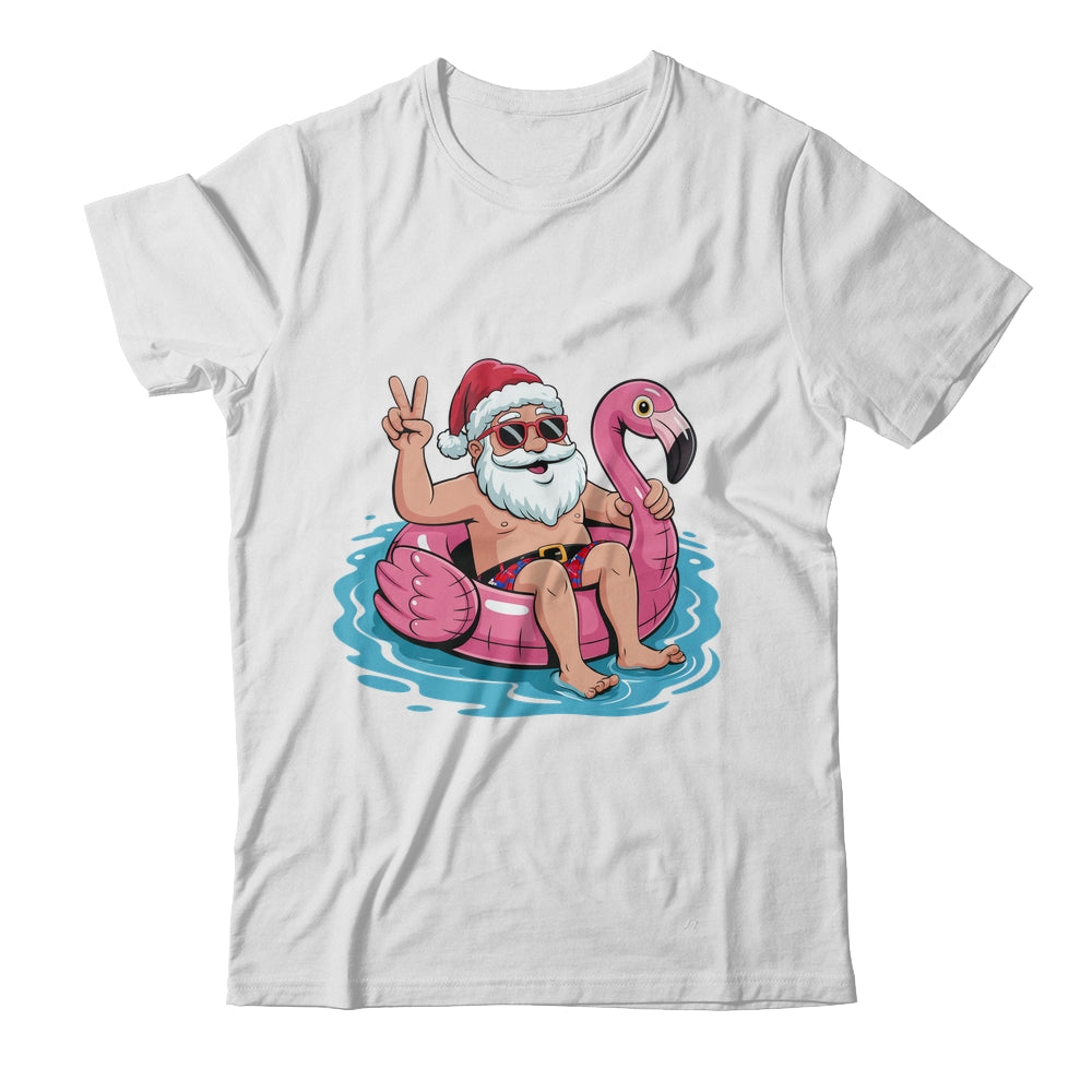 Christmas In July Santa Flamingo Summer Xmas Boys Kids Shirt & Tank Top | siriusteestore