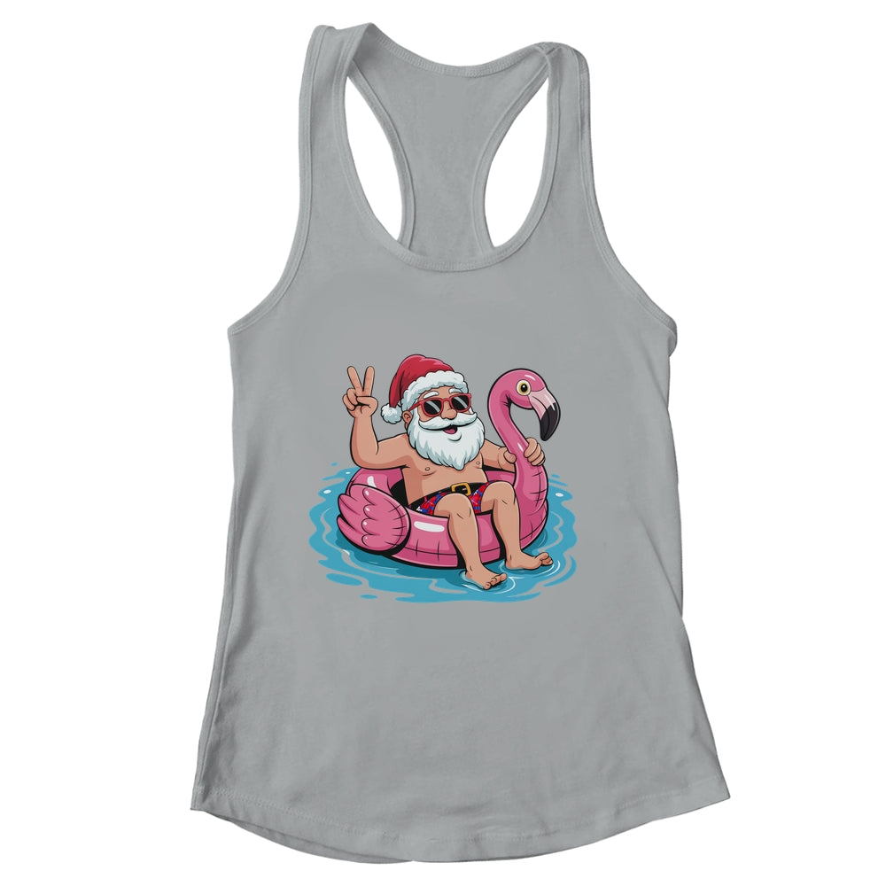 Christmas In July Santa Flamingo Summer Xmas Boys Kids Shirt & Tank Top | siriusteestore