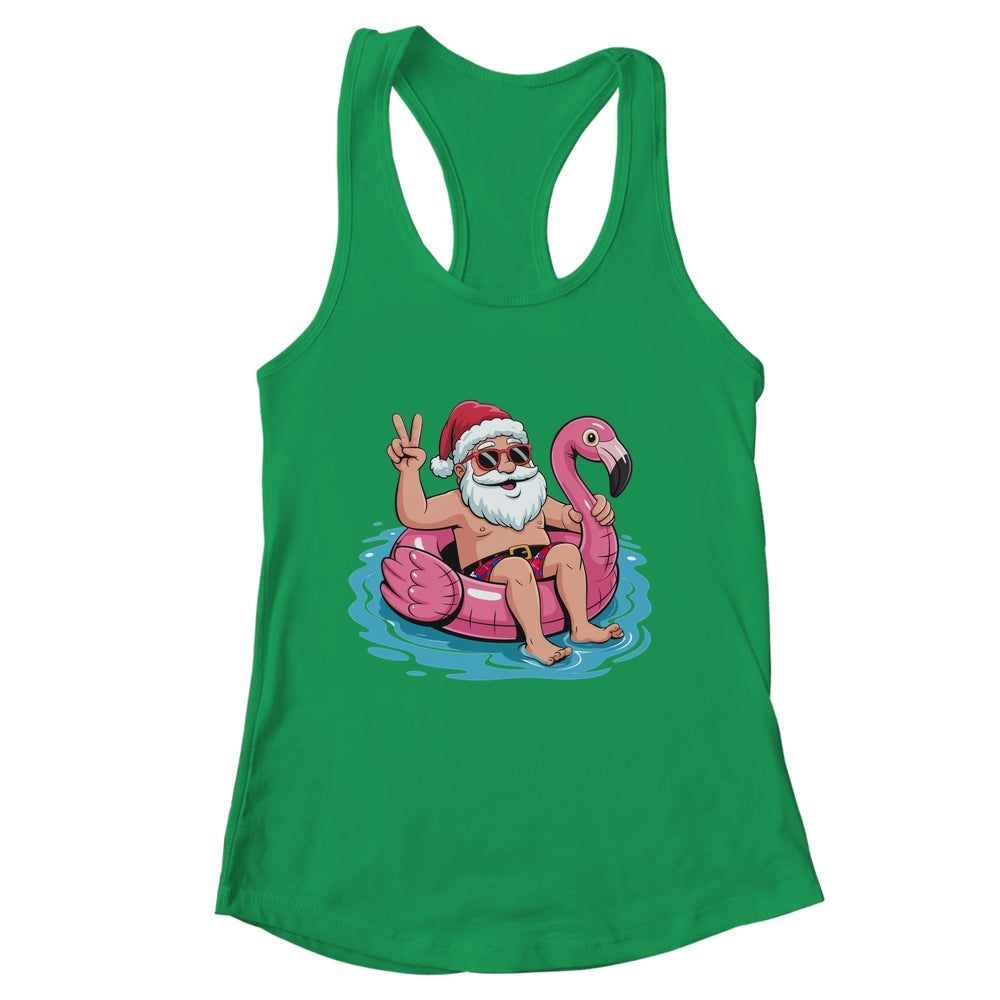 Christmas In July Santa Flamingo Summer Xmas Boys Kids Shirt & Tank Top | siriusteestore