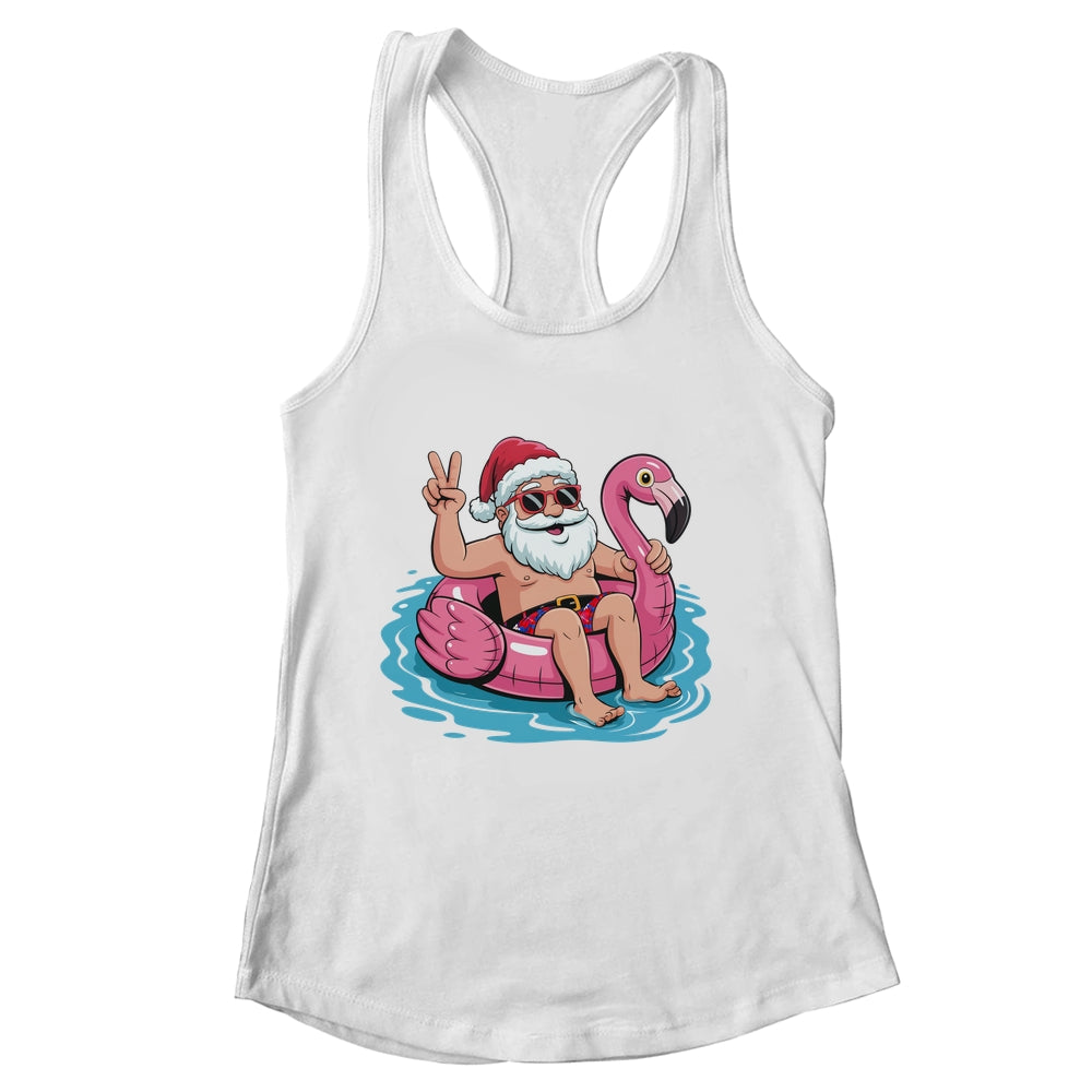 Christmas In July Santa Flamingo Summer Xmas Boys Kids Shirt & Tank Top | siriusteestore
