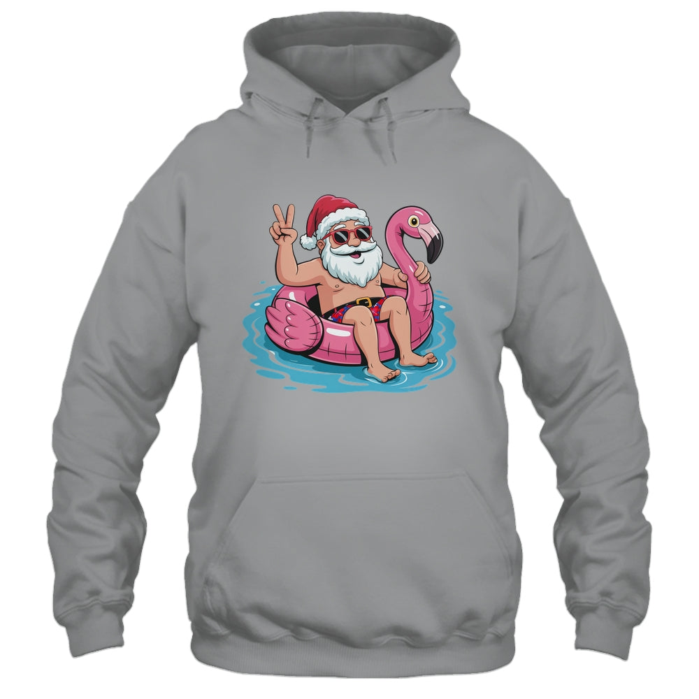 Christmas In July Santa Flamingo Summer Xmas Boys Kids Shirt & Tank Top | siriusteestore