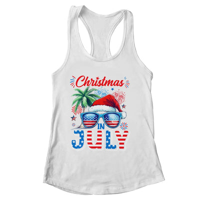 Christmas In July Summer Vacation Hawaii Santa USA Flag Men Shirt & Tank Top | siriusteestore