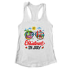 Christmas In July Summer Vacation Sunglasses Santa Flamingo Shirt & Tank Top | siriusteestore
