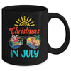 Christmas In July Sunglasses Santa Flamingo Summer Vacation Mug | siriusteestore