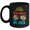 Christmas In July Sunglasses Santa Flamingo Summer Vacation Mug | siriusteestore