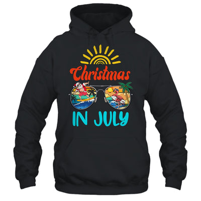 Christmas In July Sunglasses Santa Flamingo Summer Vacation Shirt & Tank Top | siriusteestore