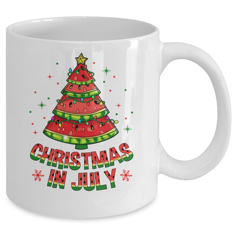 Christmas In July Watermelon Tree Summer Mens Womens Kids Mug | siriusteestore