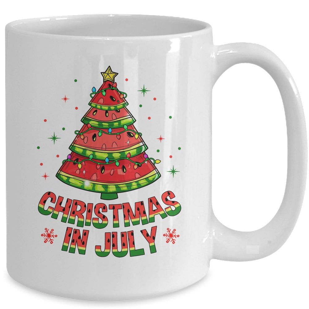 Christmas In July Watermelon Tree Summer Mens Womens Kids Mug | siriusteestore