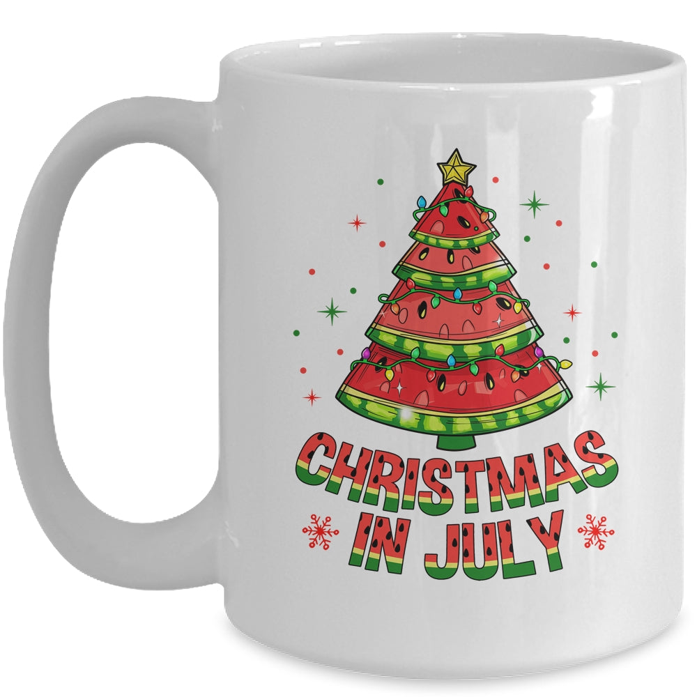 Christmas In July Watermelon Tree Summer Mens Womens Kids Mug | siriusteestore