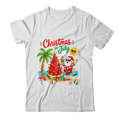 Christmas In July Watermelon Xmas Tree Santa Beach Summer Shirt & Hoodie | siriusteestore