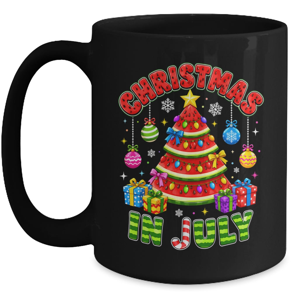 Christmas In July Watermelon Xmas Tree Summer Men Women Kids Mug | siriusteestore