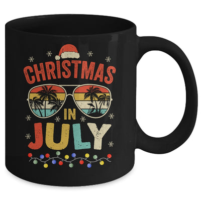 Christmas In July With Vintage Sunglasses For Summer Xmas Mug | siriusteestore