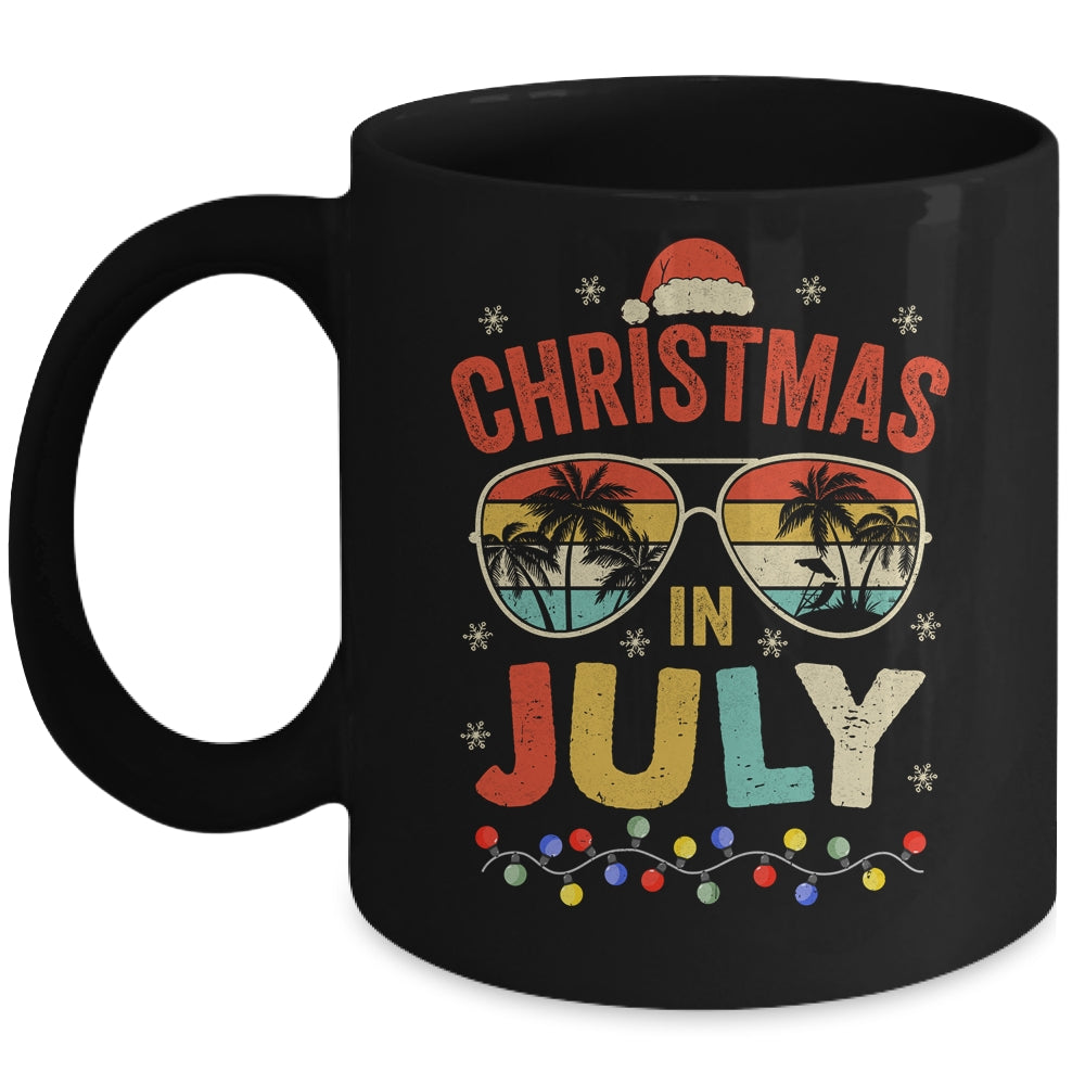 Christmas In July With Vintage Sunglasses For Summer Xmas Mug | siriusteestore
