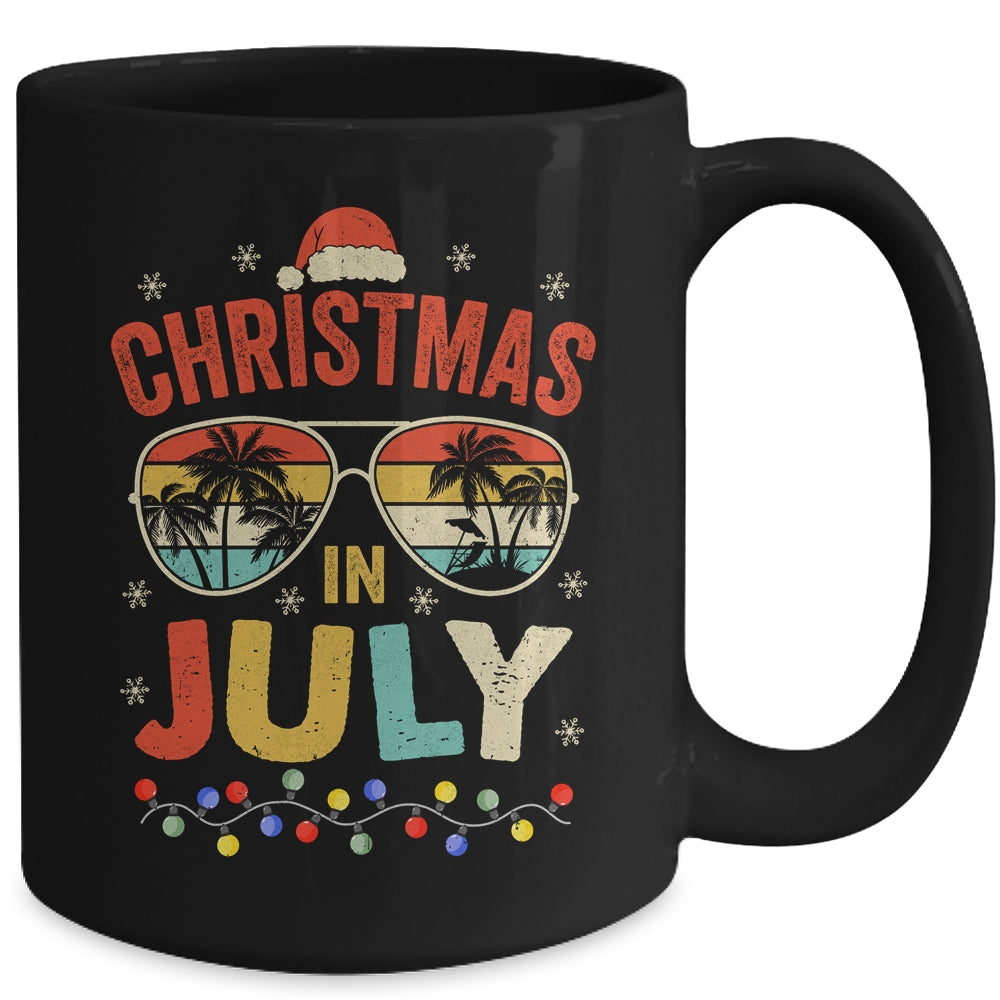 Christmas In July With Vintage Sunglasses For Summer Xmas Mug | siriusteestore