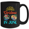 Christmas In June Sunglasses Santa Flamingo Summer Vacation Mug | siriusteestore