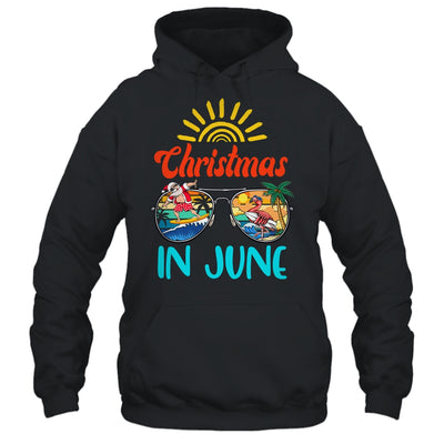 Christmas In June Sunglasses Santa Flamingo Summer Vacation Shirt & Tank Top | siriusteestore