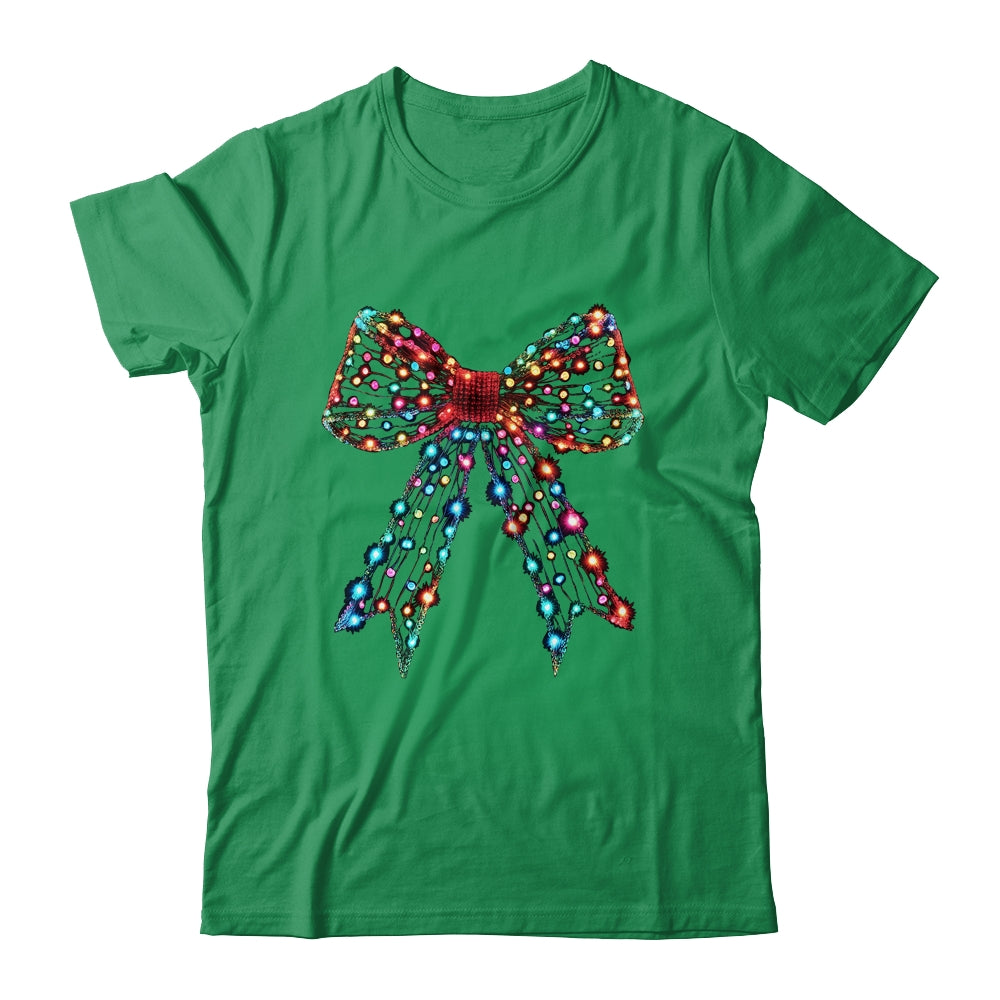 Christmas Light Coquette Bow Christmas Season New Year Retro Shirt & Sweatshirt | siriusteestore
