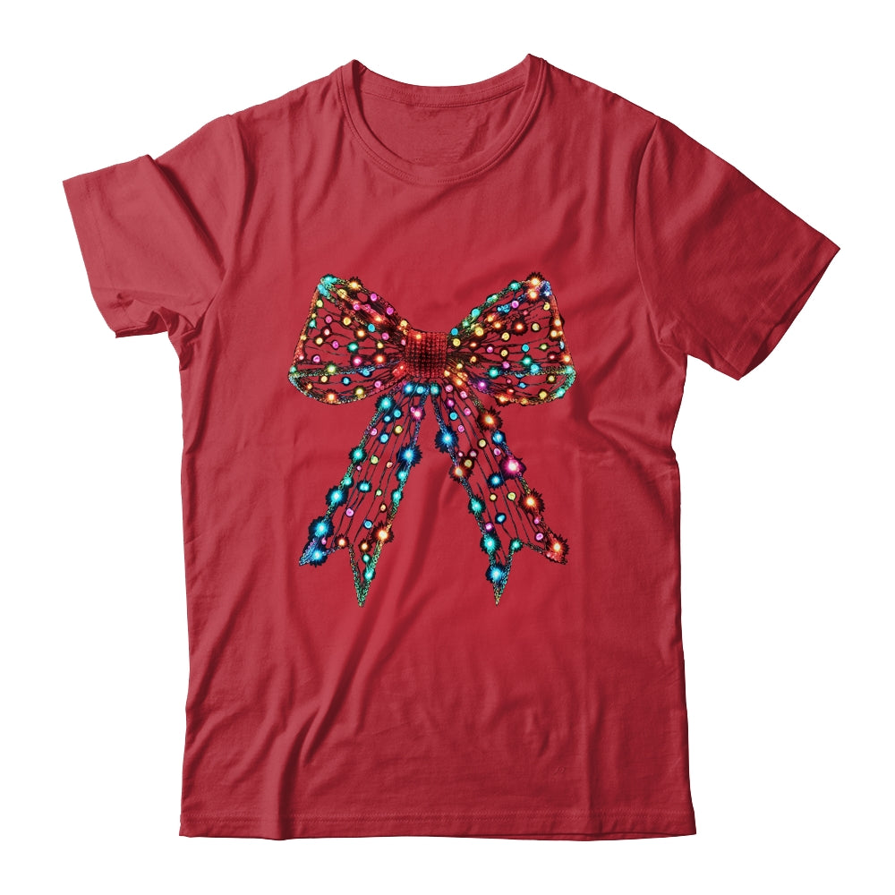 Christmas Light Coquette Bow Christmas Season New Year Retro Shirt & Sweatshirt | siriusteestore