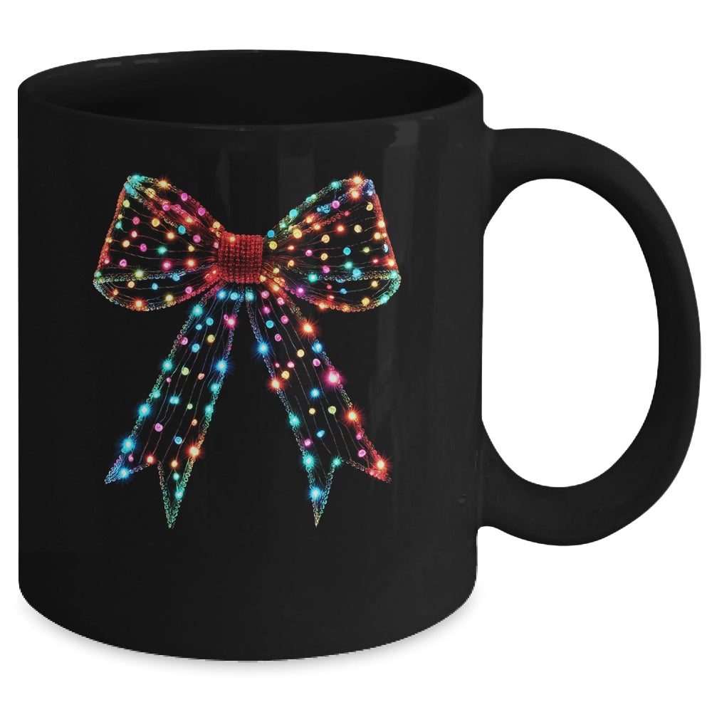 Christmas Light Coquette Bow Christmas Season New Year Retro Mug | siriusteestore