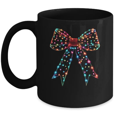 Christmas Light Coquette Bow Christmas Season New Year Retro Mug | siriusteestore