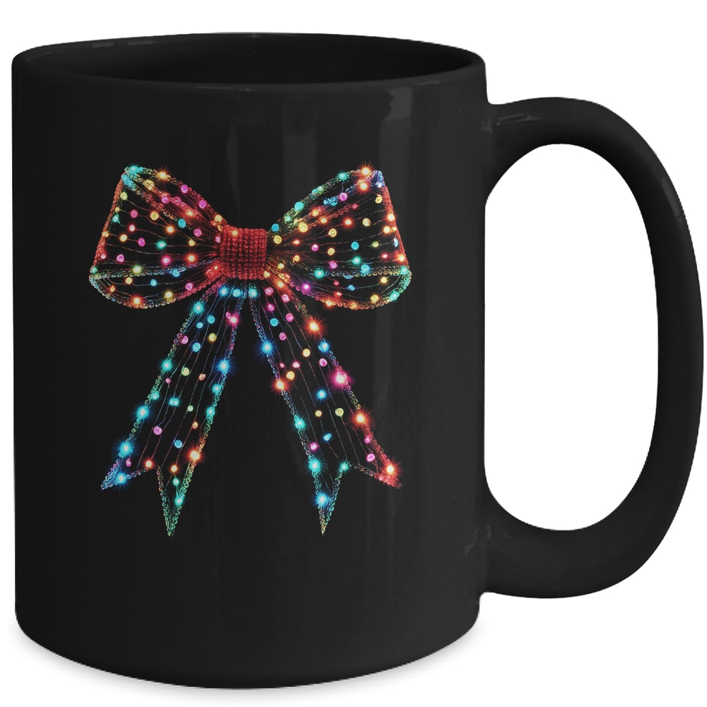 Christmas Light Coquette Bow Christmas Season New Year Retro Mug | siriusteestore