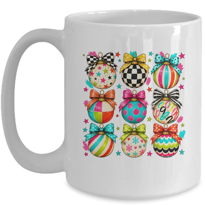 Christmas Ornament Preppy Coquette Bow Graphic Retro Holiday Mug | siriusteestore