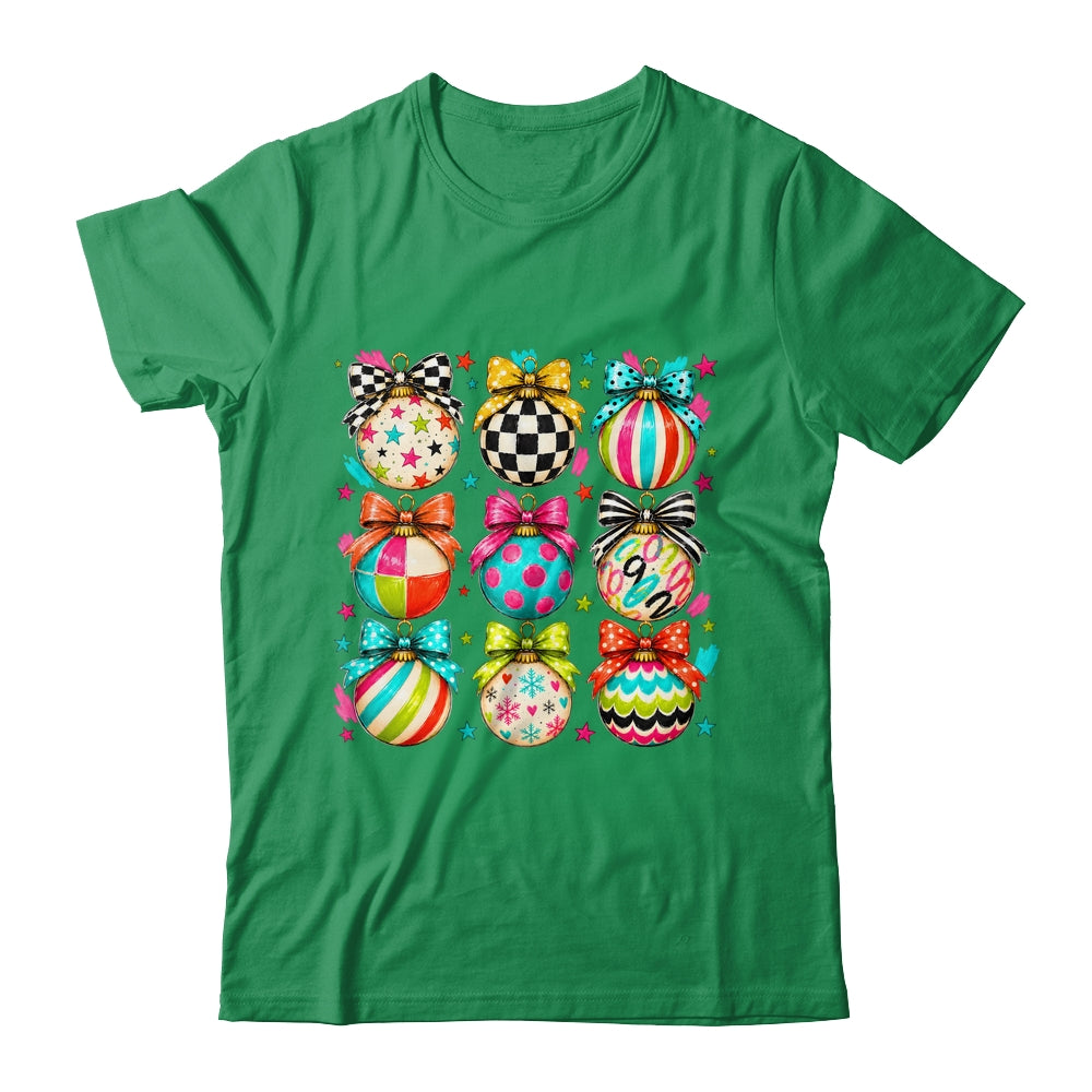 Christmas Ornament Preppy Coquette Bow Graphic Retro Holiday Shirt & Sweatshirt | siriusteestore