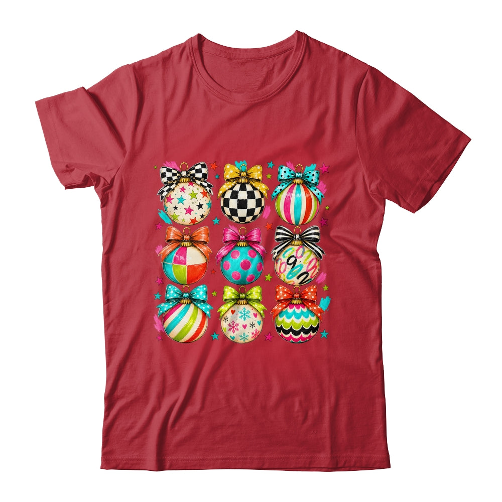 Christmas Ornament Preppy Coquette Bow Graphic Retro Holiday Shirt & Sweatshirt | siriusteestore